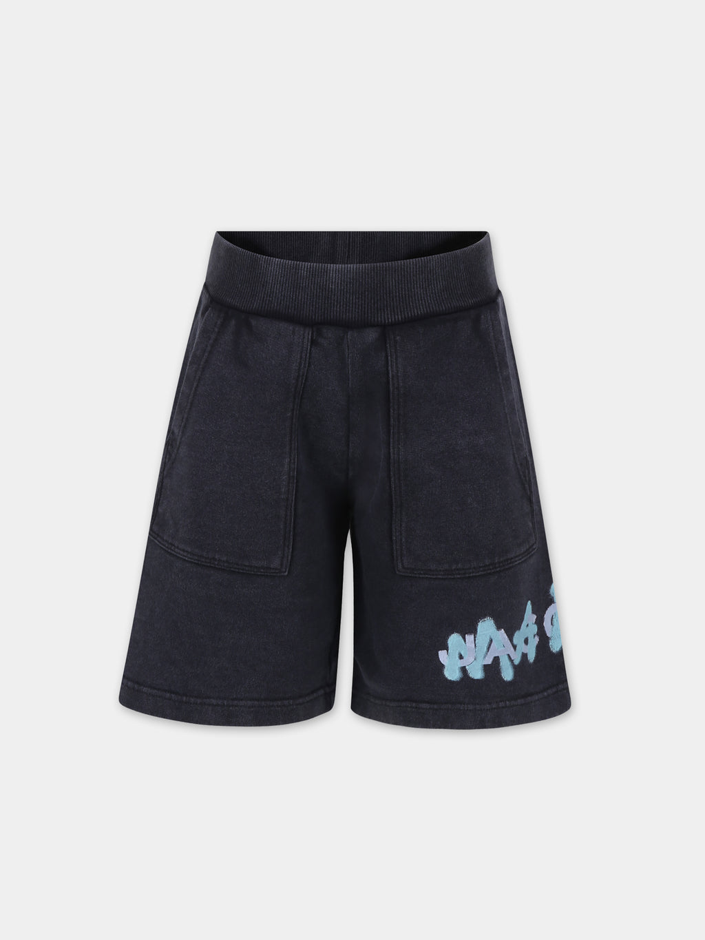 Black shorts for boy with logo